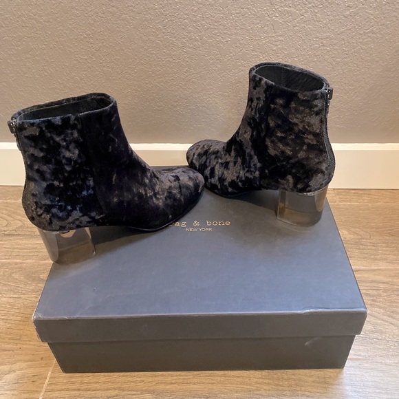 NIB - Rag & Bone Drea Black Velvet Boot - size 6.5 - Picture 2 of 14